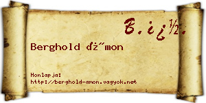 Berghold Ámon névjegykártya